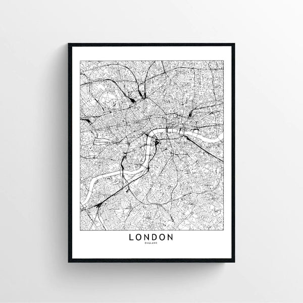 London White Map Poster