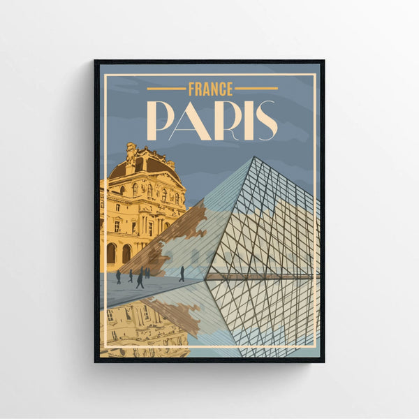 Paris France Vintage Travel Poster