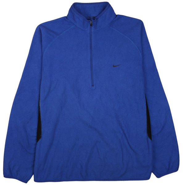 Nike 90's Swoosh Half Zip Fleece Jumper XLarge (missing sizing label) Blue