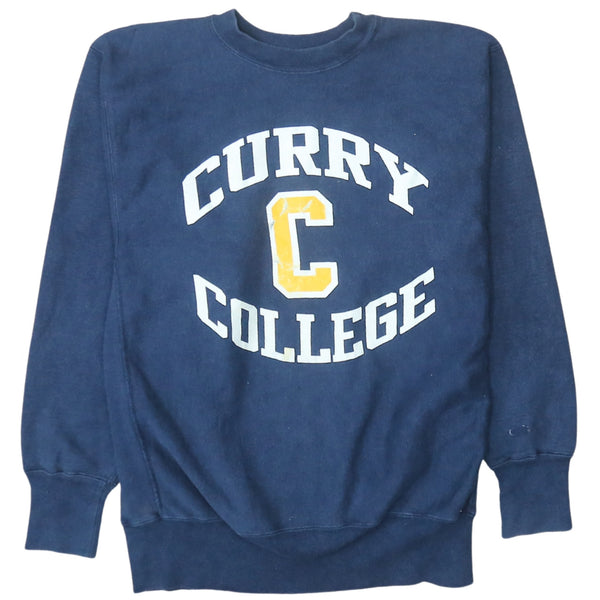 Champion Navy Blue Sweatshirt Women's XLarge Printed Curry College Logo Crewneck Pullover Top