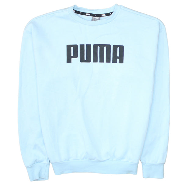 Puma 90's Spellout Crew Neck Sweatshirt Small Blue