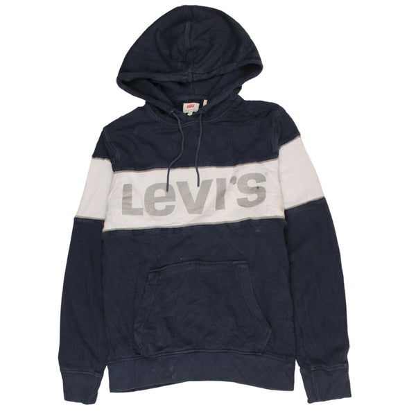 Levi's 90's Spellout Sportswear Hoodie Small Navy Blue