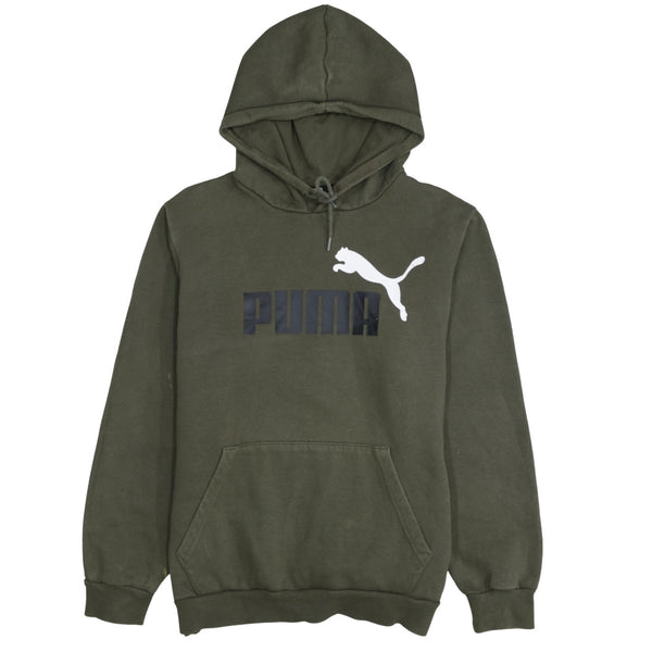 Puma 90's Spellout Pullover Hoodie Medium Green