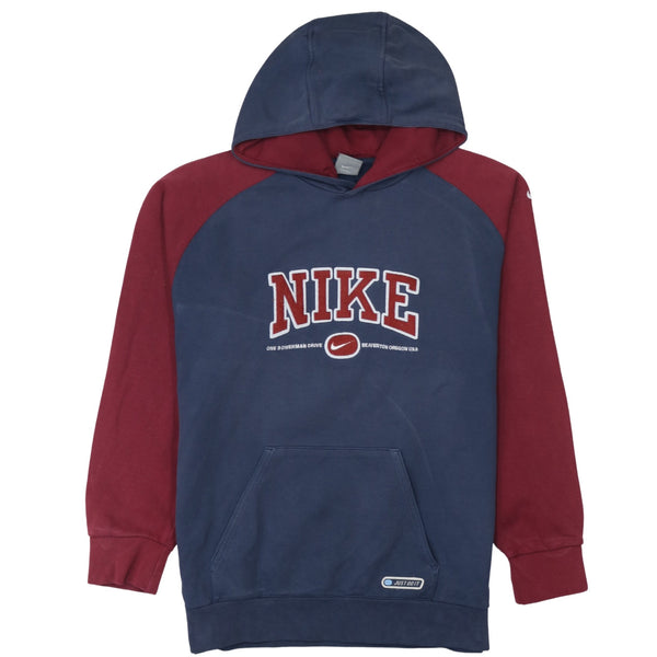 Nike 90's Center Middle Swoosh Pullover Hoodie XLarge Navy Blue