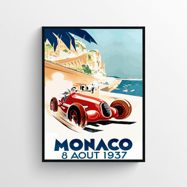 Monaco 1937 Grand Prix Racing Poster