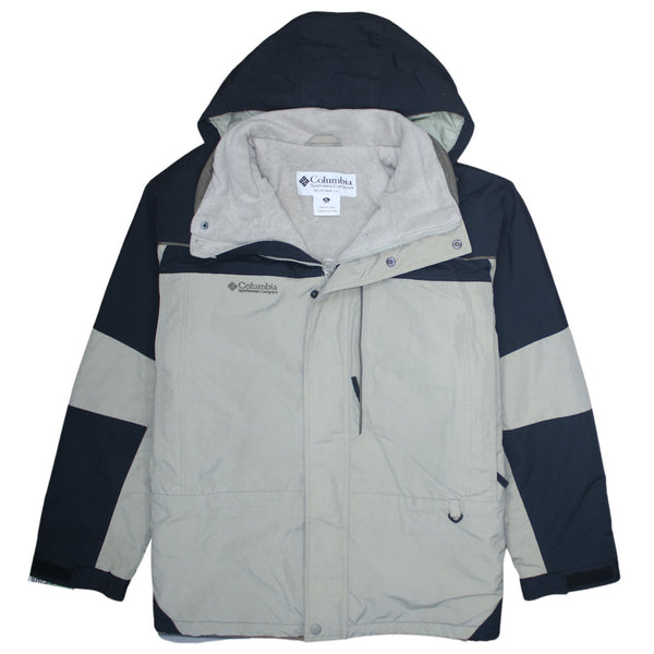 Columbia 90's Hooded Full Zip Up Windbreaker XLarge Beige Cream
