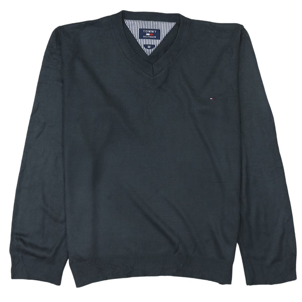 Tommy Hilfiger 90's Lightweight V Neck Sweatshirt Medium Black