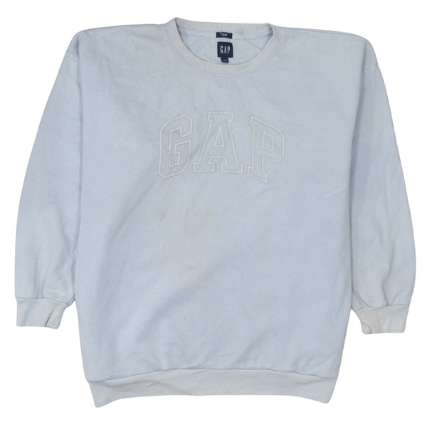 Gap 90's Spellout Crew Neck Sweatshirt Medium Blue
