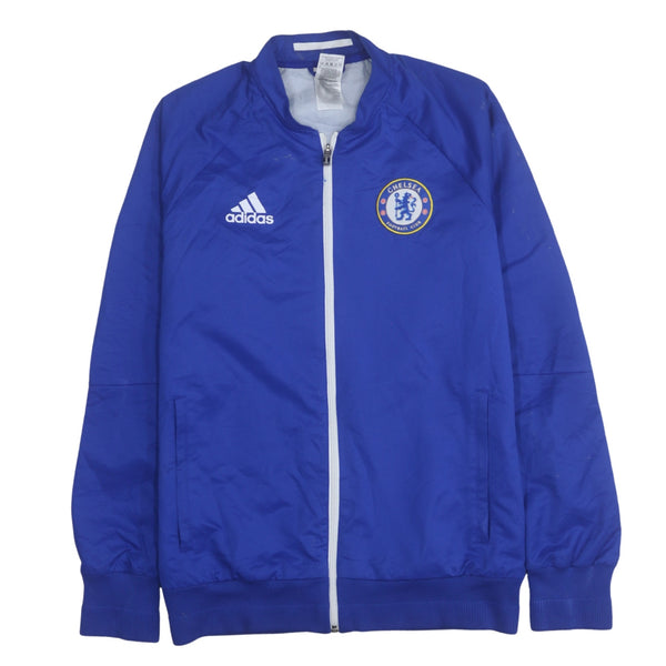 Adidas Royal Blue Windbreaker Jacket Men's Medium Chelsea Badge Printed Logo Zip Track Top