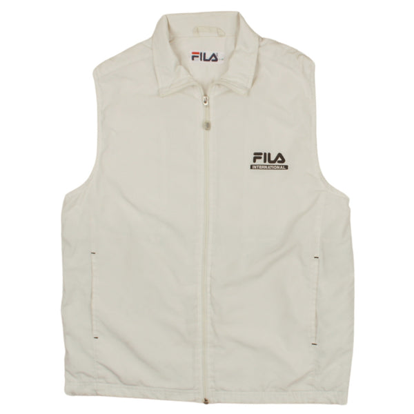 Fila 90's Vest Sleeveless Full Zip Up Gilet Medium White