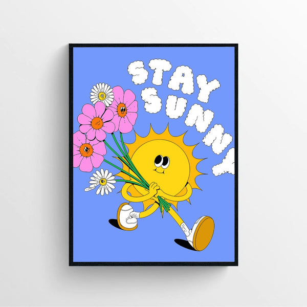 Blue Aesthetic Stay Sunny Poster