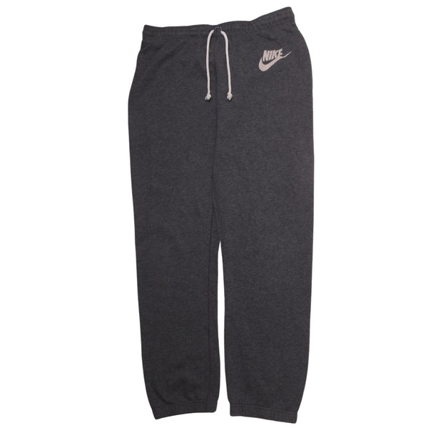 Nike 90's Swoosh Elasticated Waistband Drawstrings Joggers / Sweatpants 32 Grey