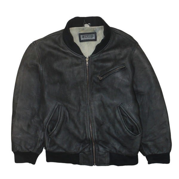 Harley Davidson 90's Heavyweight Full Zip Up Leather Jacket Small Black