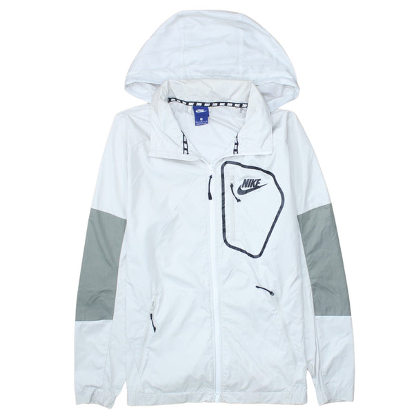 Nike 90's Swoosh Full Zip Up Windbreaker Medium Beige Cream