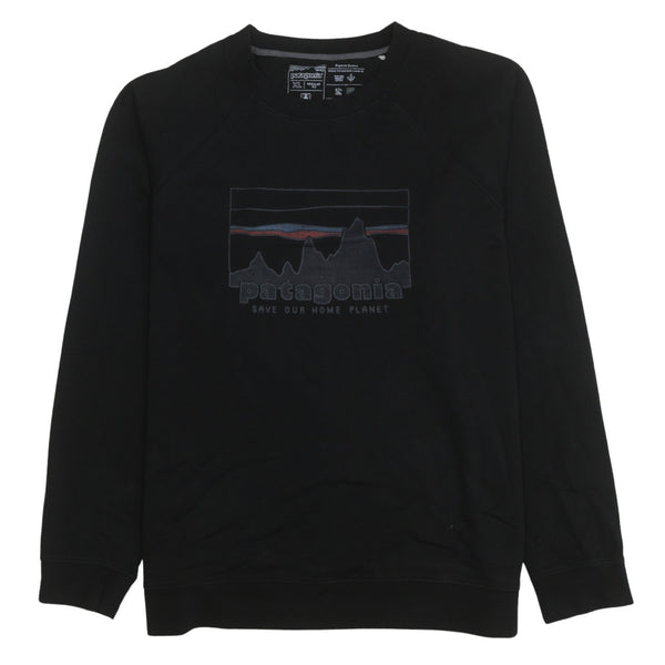 Patagonia Black Sweatshirt Men's XLarge Printed Save Our Home Planet Graphic Pullover Top