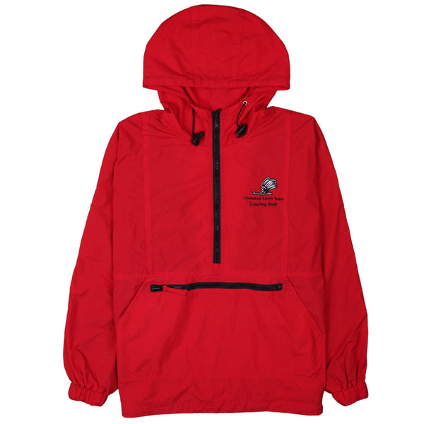 Vantage 90's Hooded Quater Zip Windbreaker Small Red