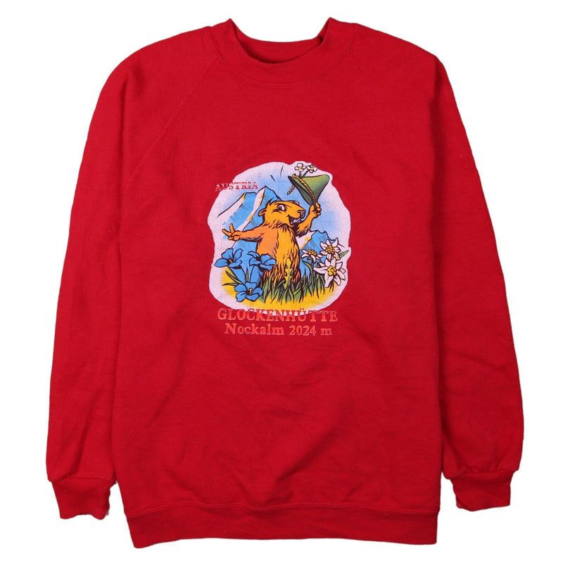 Jerzees 90's Squirrel Crew Neck Sweatshirt Medium Red