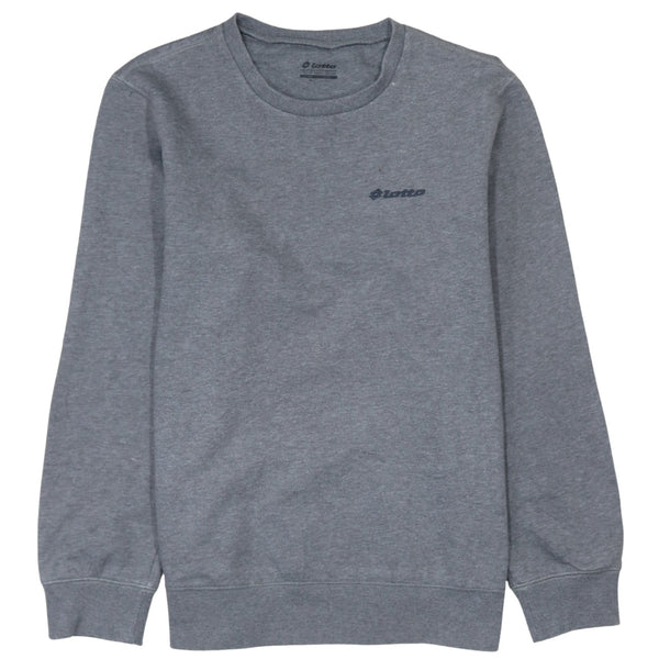 Lotto Grey Sweatshirt Men's XLarge Small Printed Chest Logo Crewneck Pullover Top