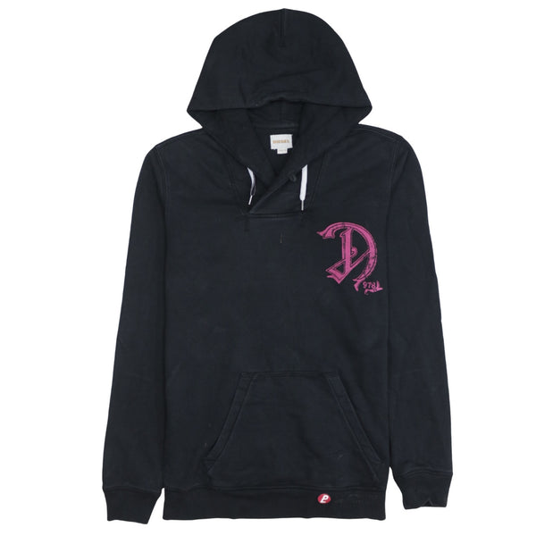 Diesel 90's Drawstring Pockets Pullover Hoodie Medium Black
