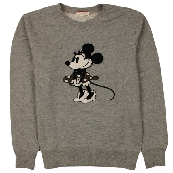 Disney 90's Mickey Mouse Crew Neck Sweatshirt Medium Grey