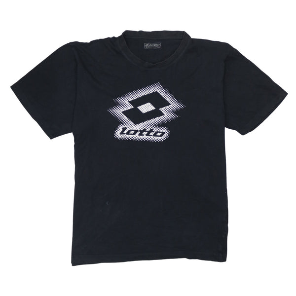 Lotto Black T Shirt Men's XLarge Printed Front Logo Short Sleeve Casual Tee
