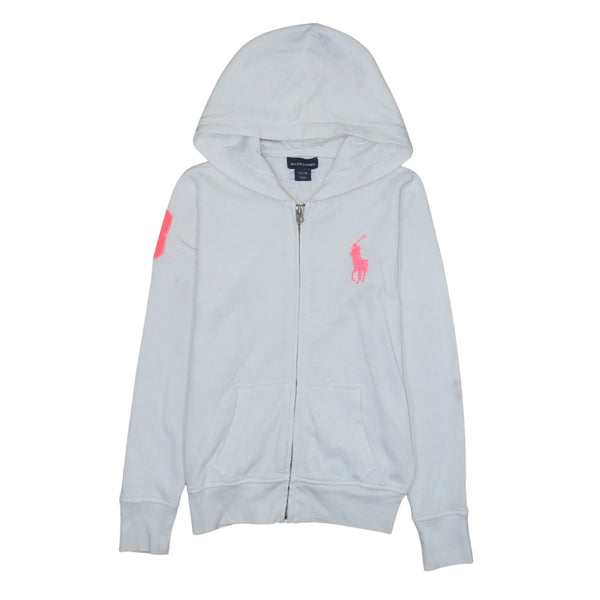 Polo Ralph Lauren 90's Lightweight Full Zip Up Hoodie Large Grey