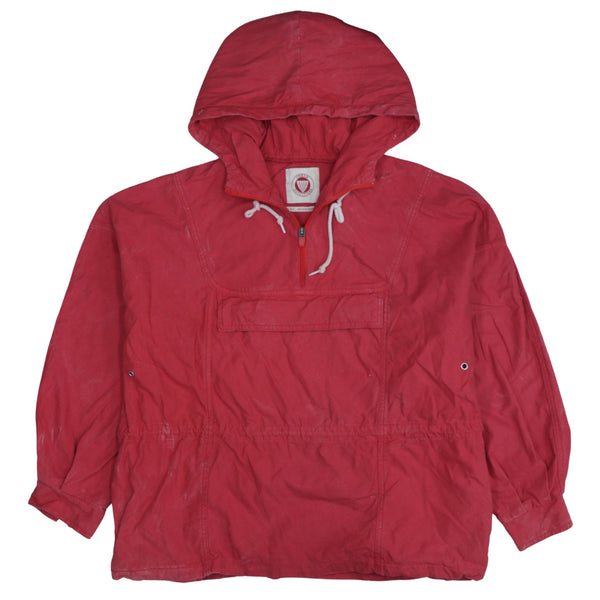 Urban 90's Red Hooded Quarter Zip Windbreaker Men's Small