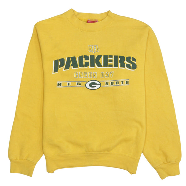 NFL 90's Green Bay Packers Crew Neck Sweatshirt Large Yellow