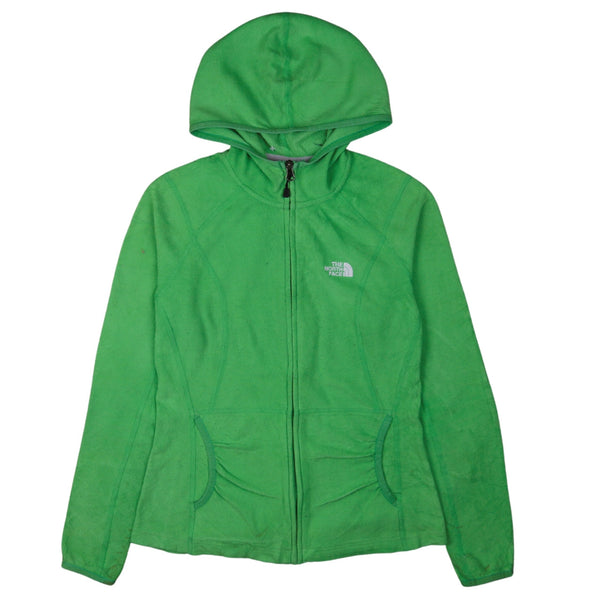 The North Face 90's Hooded Full Zip Up Fleece Jumper Small Green