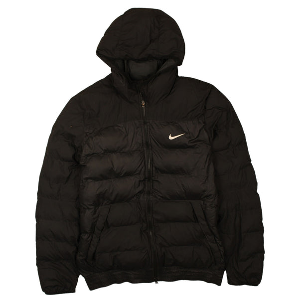 Nike 90's Swoosh Full Zip Up Puffer Jacket Large Black