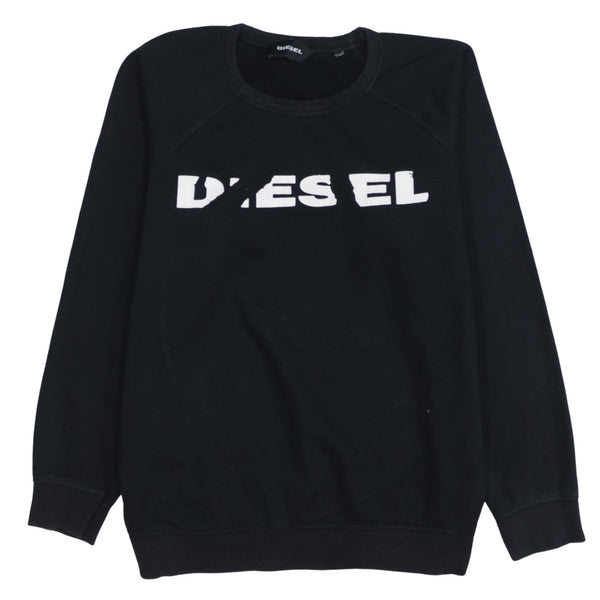 Diesel 90's Spellout Crew Neck Sweatshirt Medium  Black