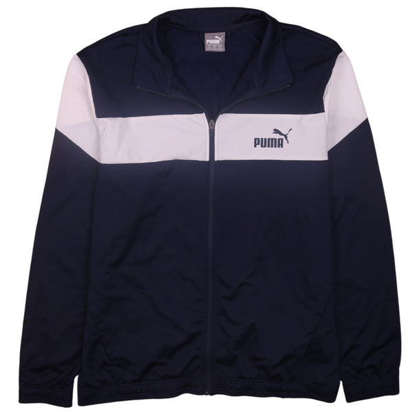 Puma 90's Lightweight Full Zip Up Sweatshirt XLarge Navy Blue