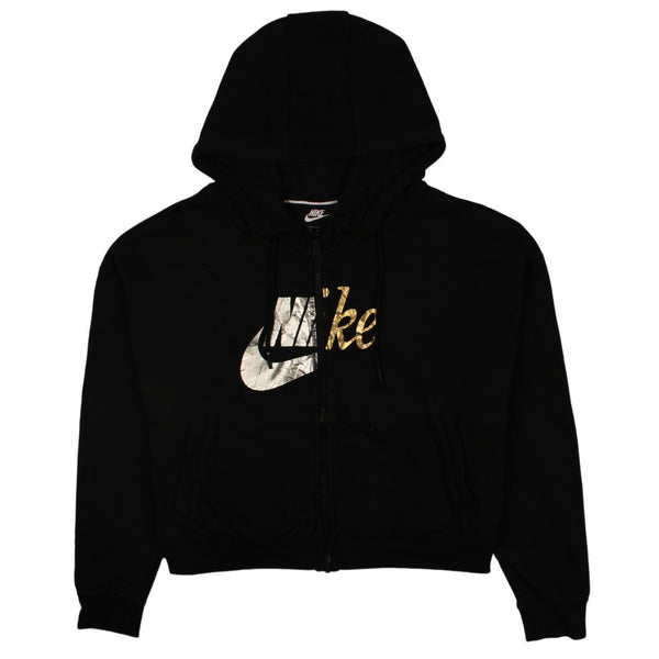 Nike 90's Crop Swoosh Hoodie Medium Black