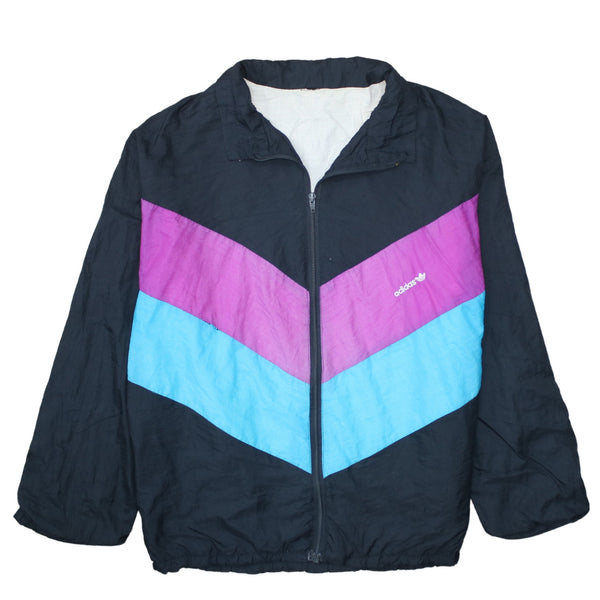 Adidas 90's Lightweight Full Zip Up Windbreaker Medium  Black