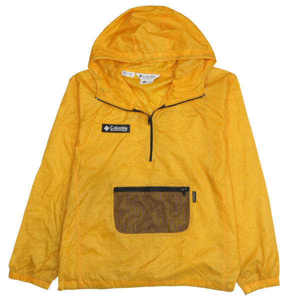 Columbia 90's Hooded Quarter Zip Windbreaker Medium Yellow