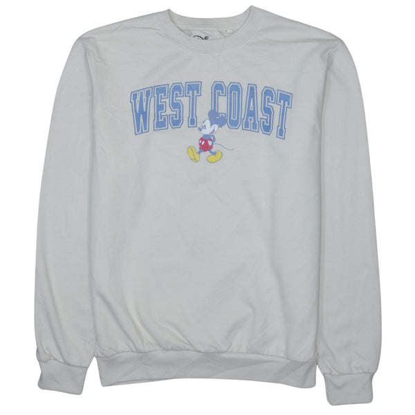 Vintage 90's Disney Mickey Mouse Crew Neck Sweater Large Beige Cream