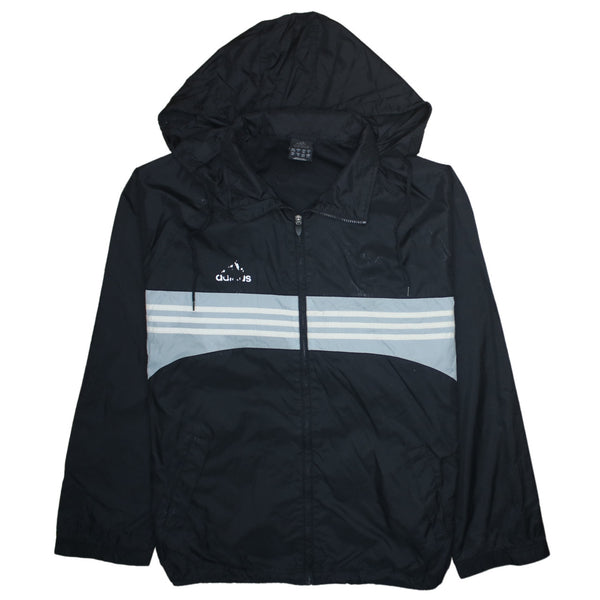 Adidas 90's Hooded Full Zip Up Windbreaker Large Black