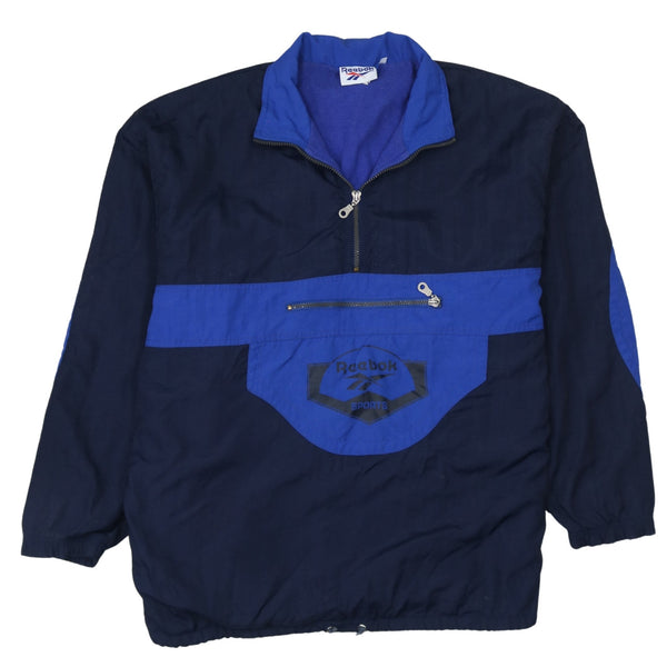 Reebok 90's Lightweight Quarter Zip Windbreaker Large  Navy Blue