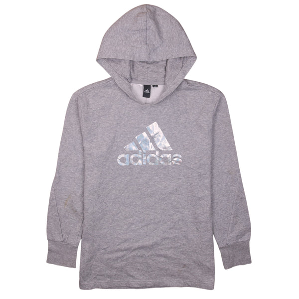 Adidas 90's Spellout Pullover Hoodie Small (missing sizing label) Grey