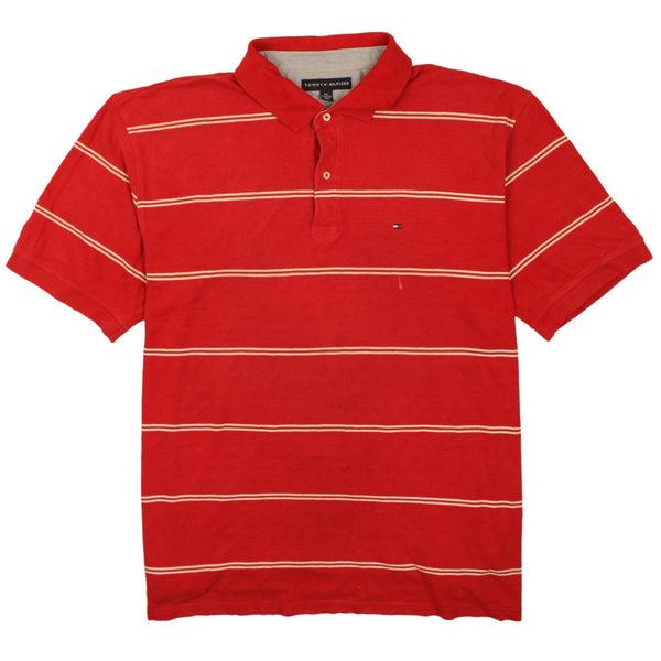 Tommy Hilfiger 90's Short Sleeves Quater Button Polo Shirt XXLarge (2XL) Red