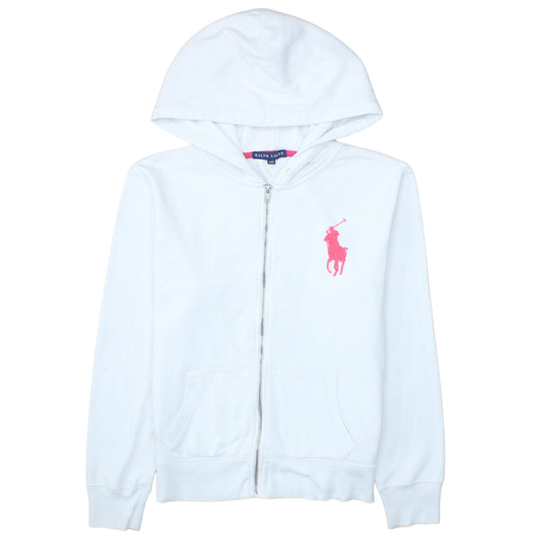 Polo Ralph Lauren 90's Lightweight Full Zip Up Hoodie XLarge White