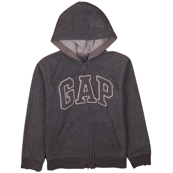 Gap 90's Spellout Full Zip Up Hoodie Medium (missing sizing label) Grey