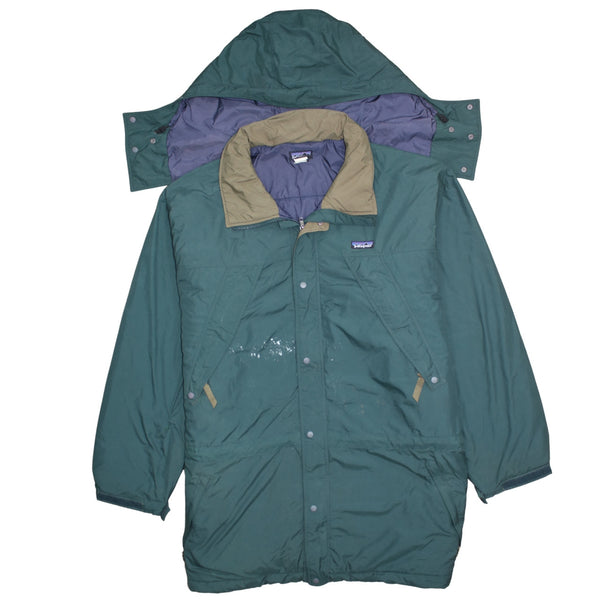 Patagonia 90's Hooded Full Zip Up Windbreaker XLarge Green
