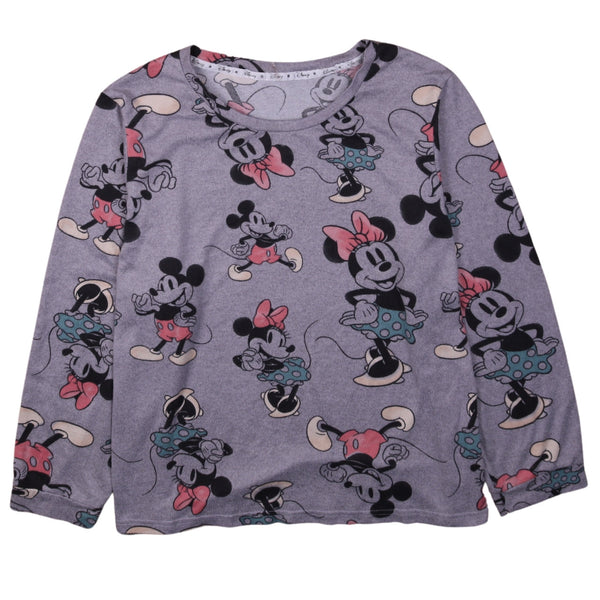 Diseny 90's Minnie Mouse Crew Neck Fleece Sweatshirt XXLarge (missing sizing label) Grey