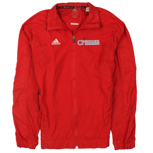 Adidas Red Windbreaker Jacket Men's Small CP Soccer Bulldogs Embroidered Logo Zip Track Top