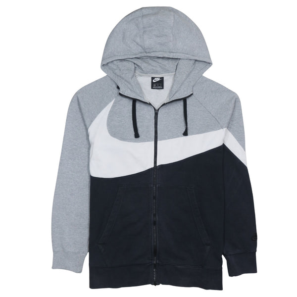 Nike 90's Plain Full Zip Up Hoodie XLarge Black