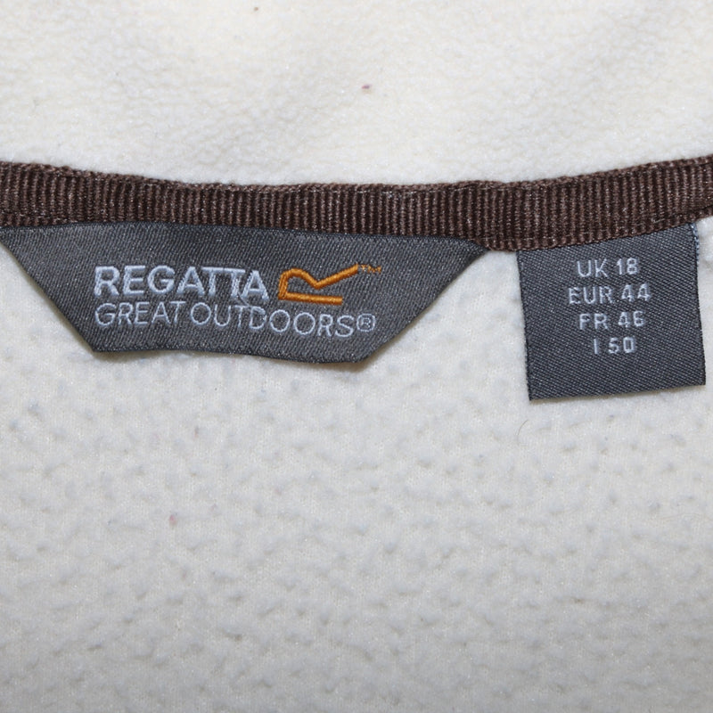 Regatta 90's Full Zip Up Fleece Jumper XLarge (missing sizing label) Beige Cream