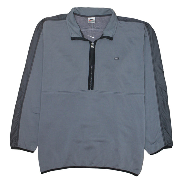 Nike 90's Swoosh Quarter Zip Sweatshirt XLarge Grey