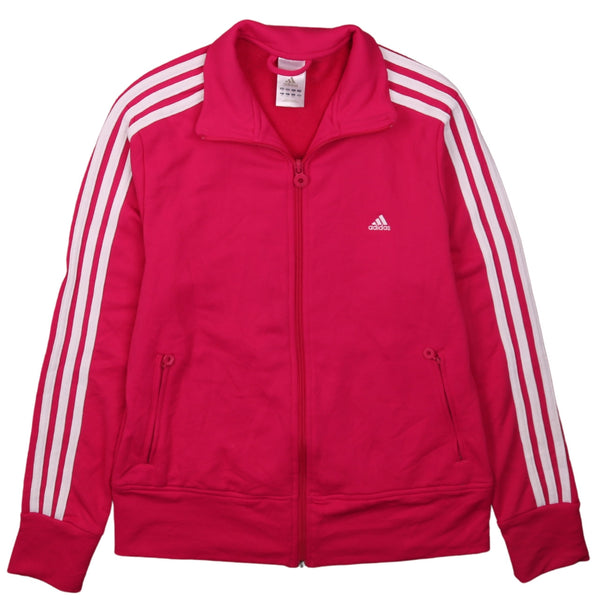 Adidas 90's Striped Sleeves Full Zip Up Sweatshirt Large Pink