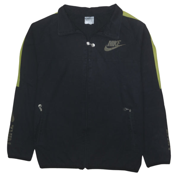 Nike 90's Black Swoosh Full Zip Sweatshirt XL - Vintage Style